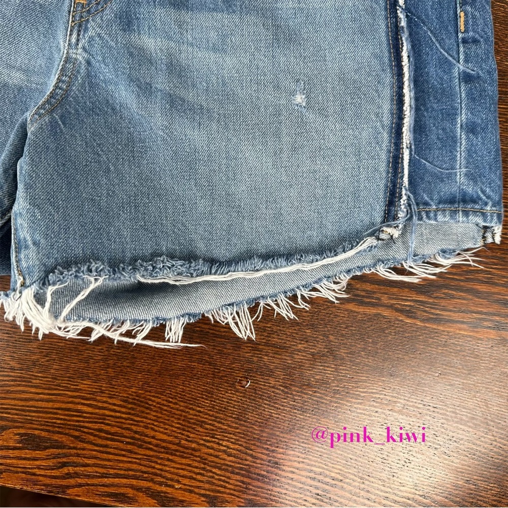 Hudson Blue Deconstructed High Rise Cutoff Jean Shorts - Picture 6 of 14